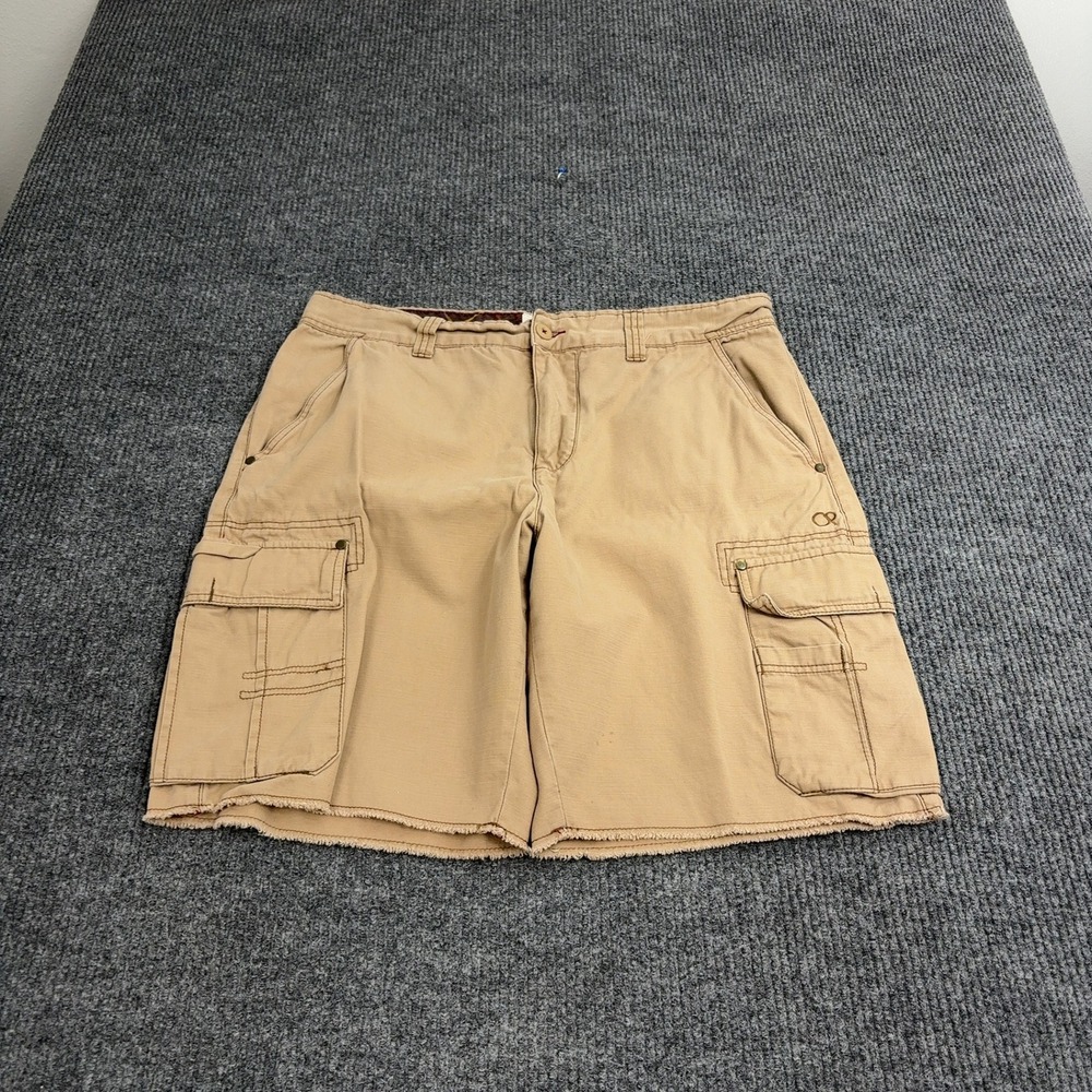 Op Cargo Shorts Mens‎ 38 Khaki Cotton Raw Hem Utility Gorpcore Skate Surf Style
